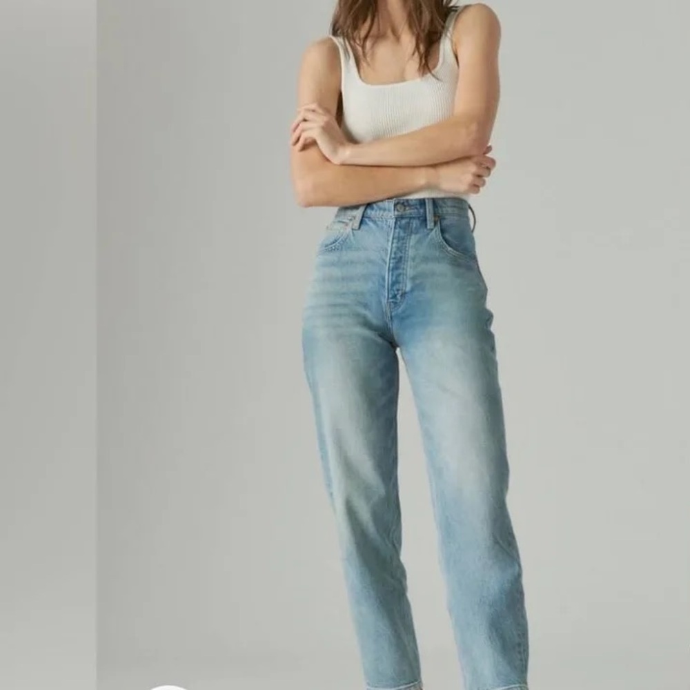 Lucky Brand Light Blue High-Rise Straight Jeans